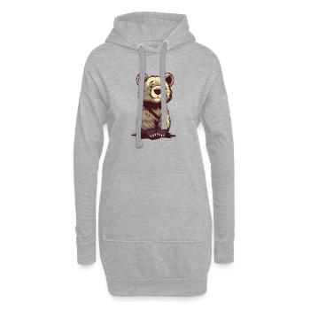 Bär Bärchen T-shirt Geschenk - Hoodie-Kleid - Grau meliert - Vorne