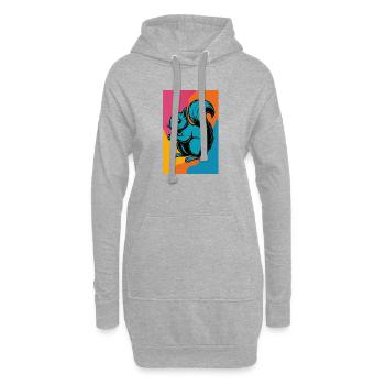 Art pop coloré d’écureuil - Sweat-shirt à capuche long Femme - gris chiné - Devant