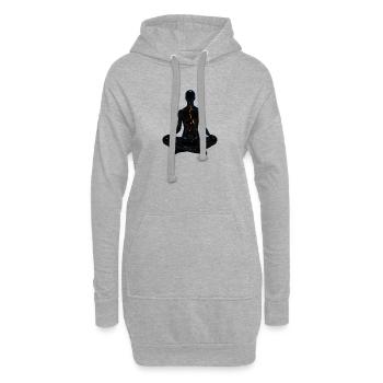 Conception de méditation - Sweat-shirt à capuche long Femme - gris chiné - Devant