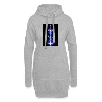 Neon-Astralschwert - Hoodie-Kleid - Grau meliert - Vorne