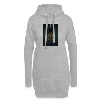 Light It Up – Affiche Ampoule Néon - Sweat-shirt à capuche long Femme - gris chiné - Devant