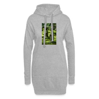 Statuen des Moos-Buddha-Gartens - Hoodie-Kleid - Grau meliert - Vorne