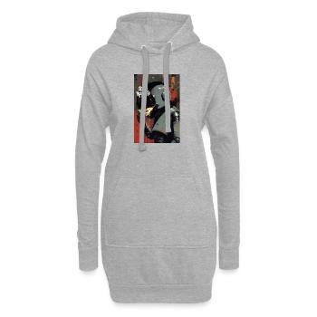 Retro-Roboter Humor Illustration - Hoodie-Kleid - Grau meliert - Vorne