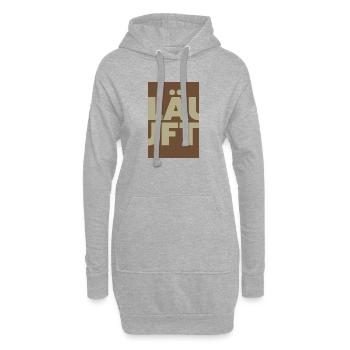 LÄUFT  Typo Retro Kontrast - Hoodie-Kleid - Grau meliert - Vorne