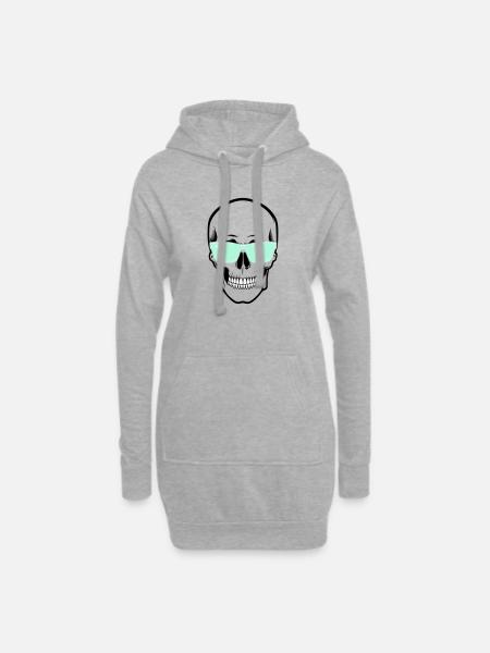 Farbverstellbare Sonnenbrille Smile Skull - Hoodie-Kleid - Grau meliert