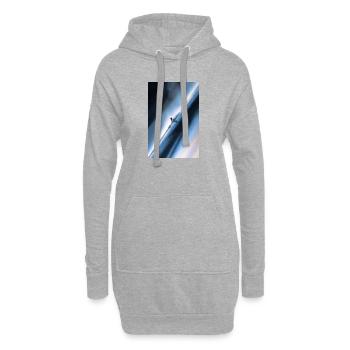 Cavalier de neige diagonal bleu - Sweat-shirt à capuche long Femme - gris chiné - Devant