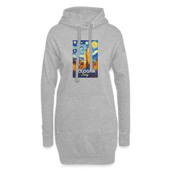 Bologne, Italie. - Sweat-shirt à capuche long Femme - gris chiné - Devant