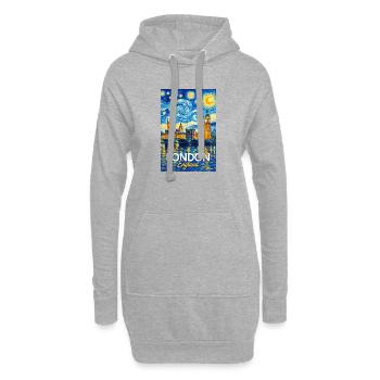 London, England - Hoodie-Kleid - Grau meliert - Vorne