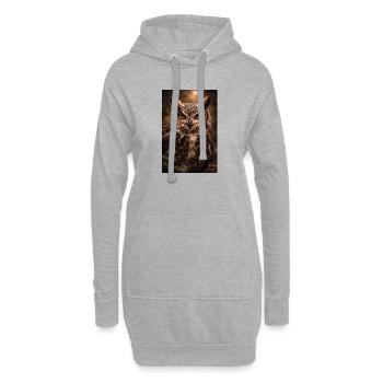 Eule in der Dunkelheit des Waldes - Hoodie-Kleid - Grau meliert - Vorne