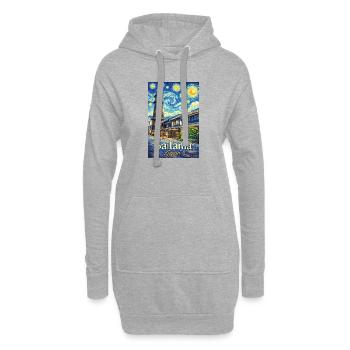 Saitama, Japan - Hoodie-Kleid - Grau meliert - Vorne