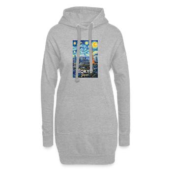 Tokyo Japan - Hoodie-Kleid - Grau meliert - Vorne