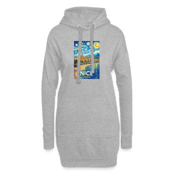Nice, France - Sweat-shirt à capuche long Femme - gris chiné - Devant