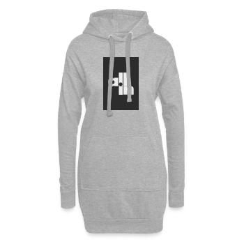 All in Poker Statement Minimal Typografie - Hoodie-Kleid - Grau meliert - Vorne