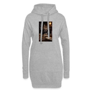 Katzenfinanzier im Smoking - Hoodie-Kleid - Grau meliert - Vorne