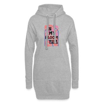 Bloom Nebula Florale Textkunst - Hoodie-Kleid - Grau meliert - Vorne