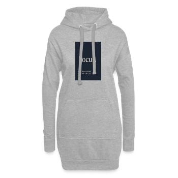 Focus. Minimalistisches Motivation Design - Hoodie-Kleid - Grau meliert - Vorne