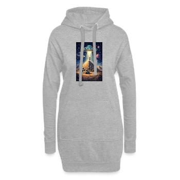 OVNI de la pyramide extraterrestre - Sweat-shirt à capuche long Femme - gris chiné - Devant