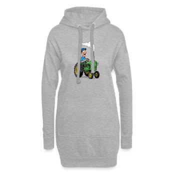 Héros Tracteurs Cultivant des Armes - Sweat-shirt à capuche long Femme - gris chiné - Devant