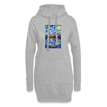 Dallas, Texas - Hoodie-Kleid - Grau meliert - Vorne