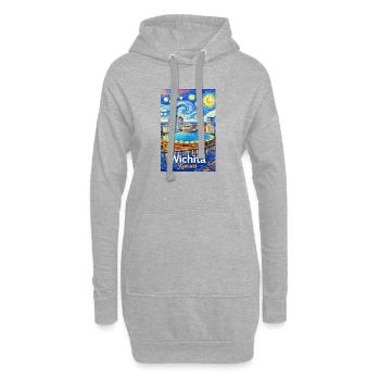 Wichita, Kansas - Hoodie-Kleid - Grau meliert - Vorne