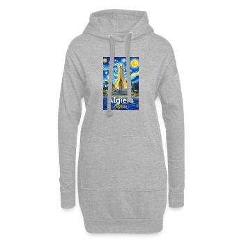 Algiers Monument Starry Night Stil - Hoodie-Kleid - Grau meliert - Vorne