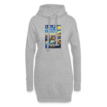 Khartoum Skyline Traumstil - Hoodie-Kleid - Grau meliert - Vorne