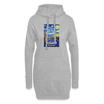 Kigali Rwanda Sternennacht Skyline - Hoodie-Kleid - Grau meliert - Vorne