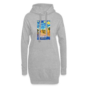 Rabat Maroc Nuit étoilée - Sweat-shirt à capuche long Femme - gris chiné - Devant