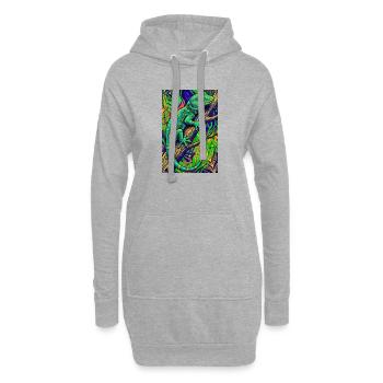 Gecko - Sweat-shirt à capuche long Femme - gris chiné - Devant