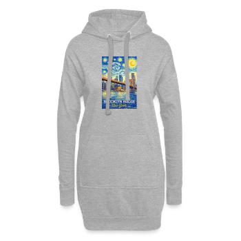 Brooklyn Bridge NY Style Star - Sweat-shirt à capuche long Femme - gris chiné - Devant