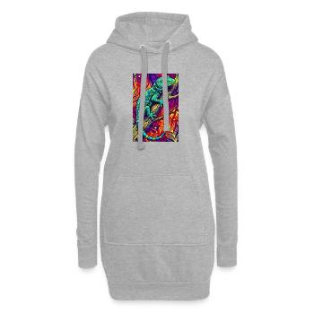 Gecko - Hoodie-Kleid - Grau meliert - Vorne