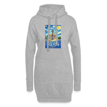 Bolton England Skyline im Spiralenstil - Hoodie-Kleid - Grau meliert - Vorne