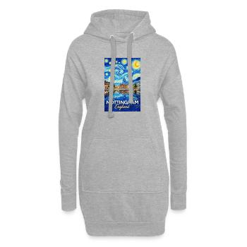 Panorama de l’Étoile de la Nuit de Nottingham, Angleterre - Sweat-shirt à capuche long Femme - gris chiné - Devant