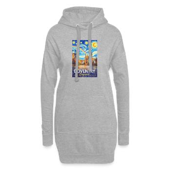 Coventry England Skyline Sternenregen - Hoodie-Kleid - Grau meliert - Vorne