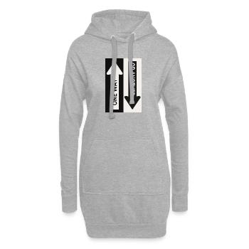 One Way Or Another Streetwear Pfeil Design - Hoodie-Kleid - Grau meliert - Vorne