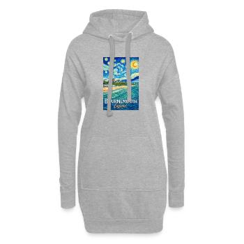 Bournemouth, Angleterre, Nuit étoilée - Sweat-shirt à capuche long Femme - gris chiné - Devant