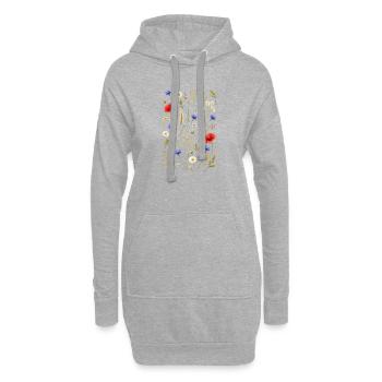 Illustration de fleurs sauvages colorées Nature Décor floral - Sweat-shirt à capuche long Femme - gris chiné - Devant