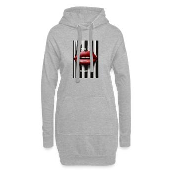 Say Nothing Lippen Statement Design - Hoodie-Kleid - Grau meliert - Vorne