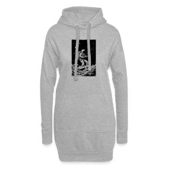 La pêche des astronautes dans l’espace - Sweat-shirt à capuche long Femme - gris chiné - Devant