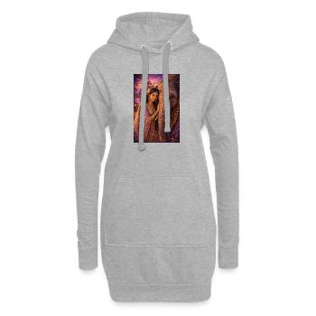 Reine Éléphant Mystique - Sweat-shirt à capuche long Femme - gris chiné - Devant