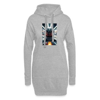 Neon Racer Helm - Hoodie-Kleid - Grau meliert - Vorne