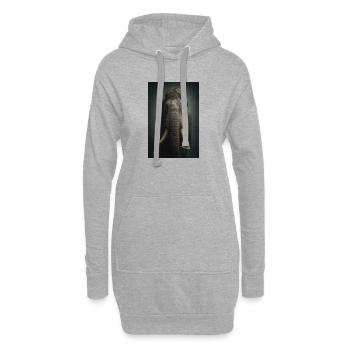 Nachtaktiver Elfenbeinelefant - Hoodie-Kleid - Grau meliert - Vorne