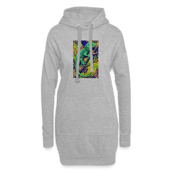 Gecko - Hoodie-Kleid - Grau meliert - Vorne
