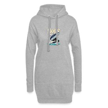 Hope Wale und Schwan - Hoodie-Kleid - Grau meliert - Vorne