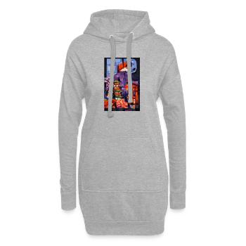 Japanische künstlerische Illustration – Mount Fuji Sun - Hoodie-Kleid - Grau meliert - Vorne