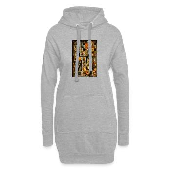 Goldene venezianische Karnevalsmasken - Hoodie-Kleid - Grau meliert - Vorne