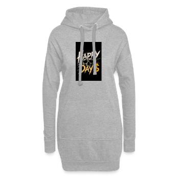 Grunge Skull Happy Day$ Design - Hoodie-Kleid - Grau meliert - Vorne