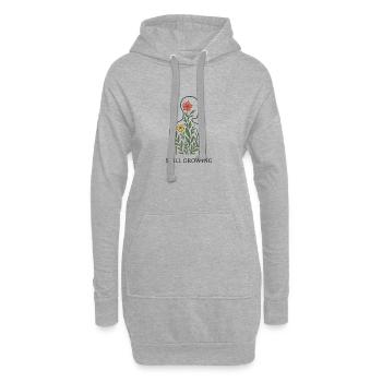 Silhouette de plante encore en croissance - Sweat-shirt à capuche long Femme - gris chiné - Devant