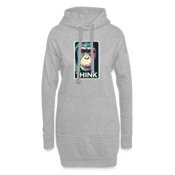 Affendenken Pop-Art-Poster - Hoodie-Kleid - Grau meliert - Vorne
