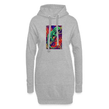 Gecko - Hoodie-Kleid - Grau meliert - Vorne